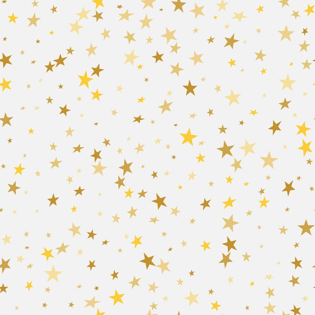 Vector abstract white modern seamless pattern with gold stars. vector illustration. shiny background.