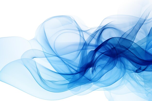 Vector abstract transparent brush stroke or smoke wave flowing in blue and green colors isolated on white