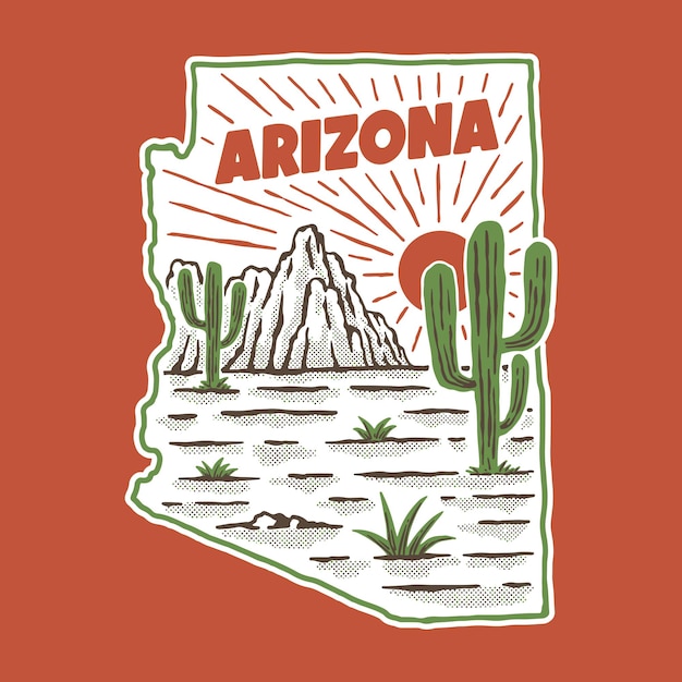 Arizona map illustration