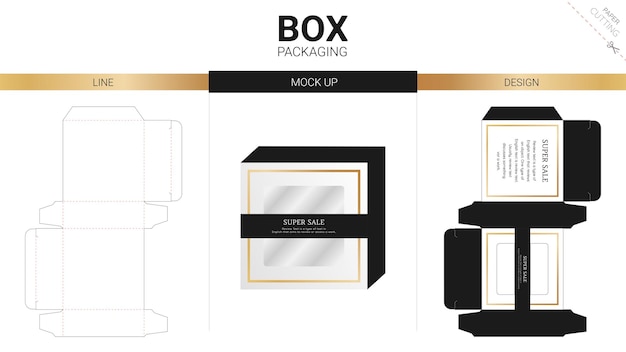 Коробка упаковки и макета высечки шаблона