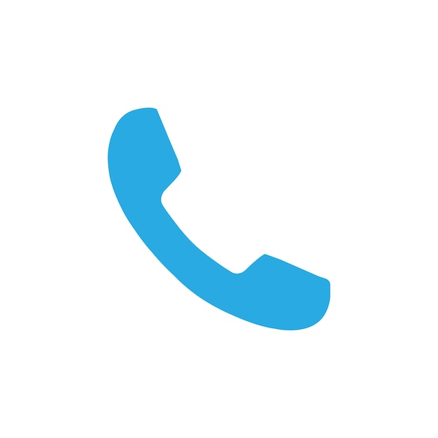 Vettore iconica piatta blu del telefono isolata su sfondo bianco