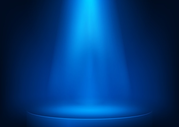 Синий прожектор с подсветкой сцены