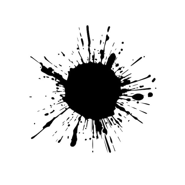 Vector a black circle with a blot that has a lot of blots.