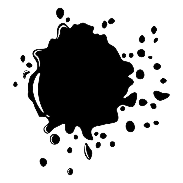 Vector black and white blot simple vector illustration paint stain