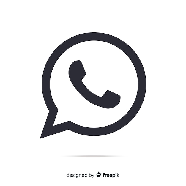 Black and white whatsapp icon