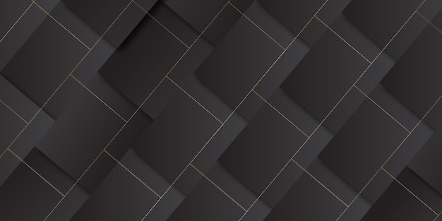 Вектор Черный прозрачный квадрат абстрактный дизайн фона современный абстрактный золотой дизайн фона