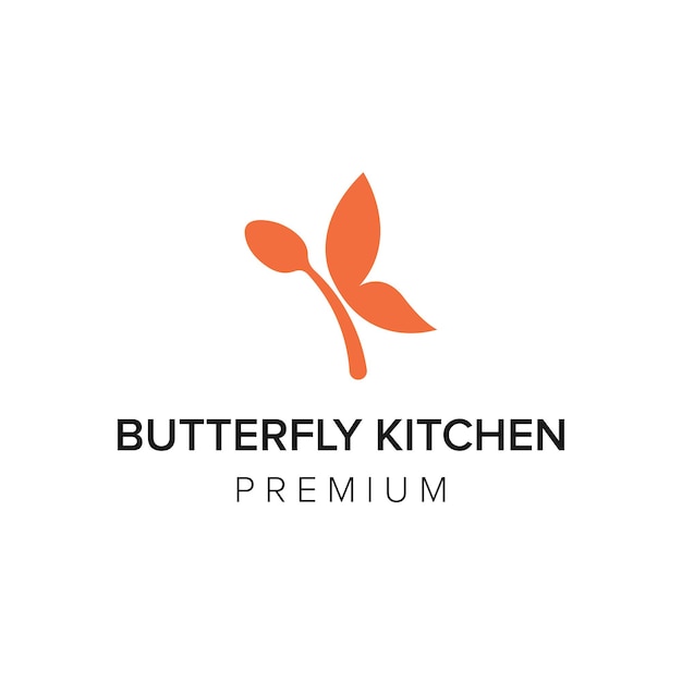 butterfly kitchen logo icon vector template