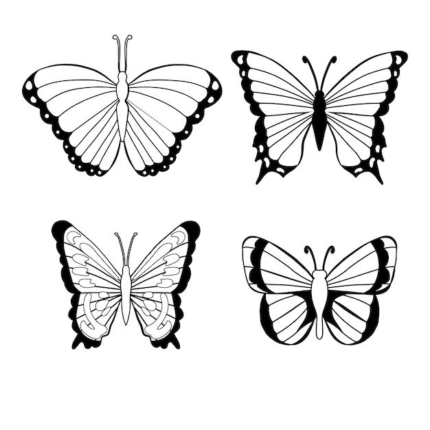 Бабочка силуэт Иллюстрация
