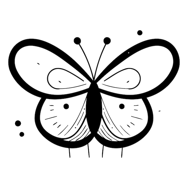 Vector butterfly vector illustration in cartoon style isolated on white background