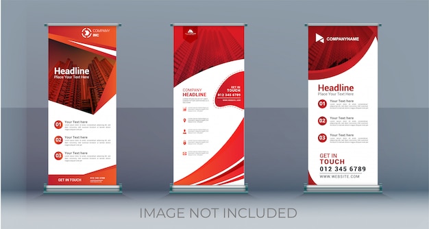 Vector business roll up set standee banner template
