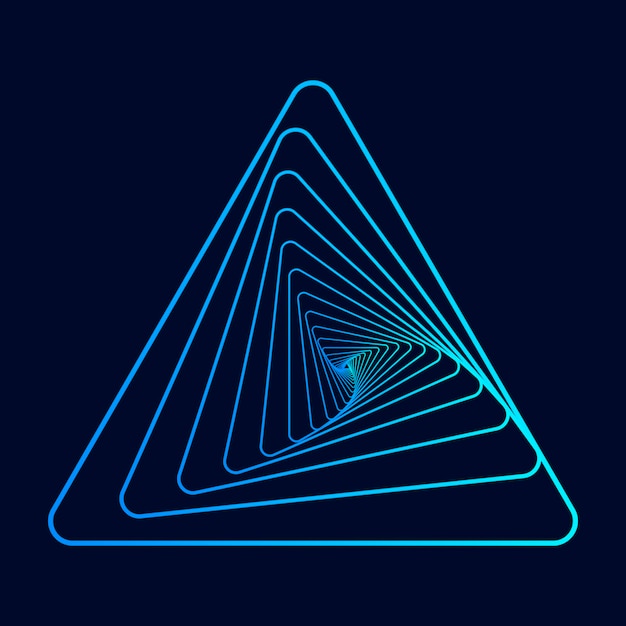 Вектор Технология светящихся цветных треугольников. витая спираль. элемент логотипа векторной технологии.