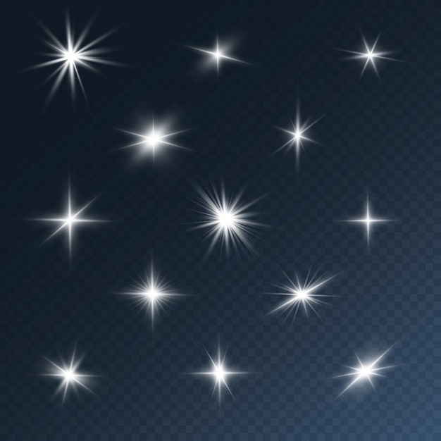 Vector glow light effect. star burst with sparkles or sunlight