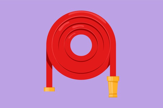 Вектор Графический плоский дизайн, рисунок логотипа красного пожарного шланга в модном стиле подходит для многих целей противопожарное оборудование профессиональный инструмент и инструмент векторная иллюстрация в мультяшном стиле