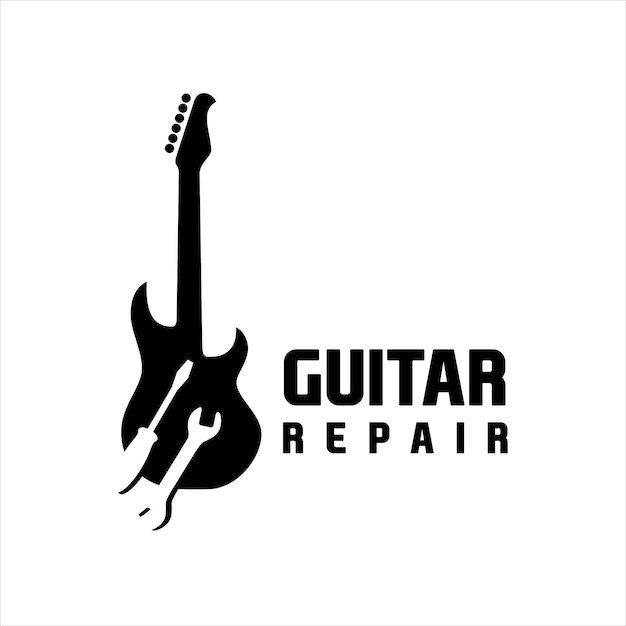вектор значка ремонта гитары Guitar Service Logo