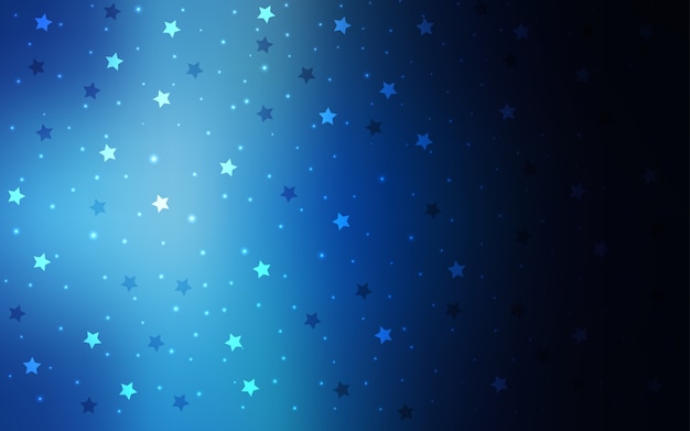 Vector dark blue vector background with colored stars
