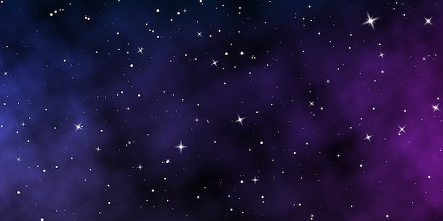 Темное ночное небо. Звездное небо цвет фона. Бесконечное пространство с блестящими звездами.