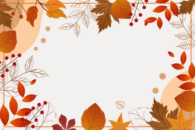 Flat background of blooming autumn design