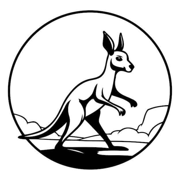 Vector kangaroo icon cartoon illustration of kangaroo icon for web design