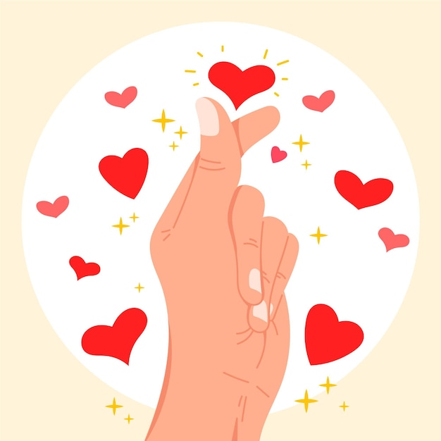 Нарисованное рукой сердце пальца
