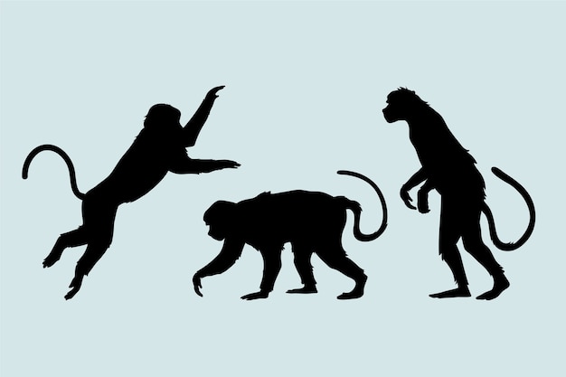 Ручной обращается силуэт обезьяны
