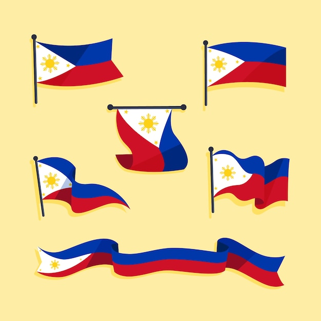 Ручной обращается национальный герб филиппинского флага