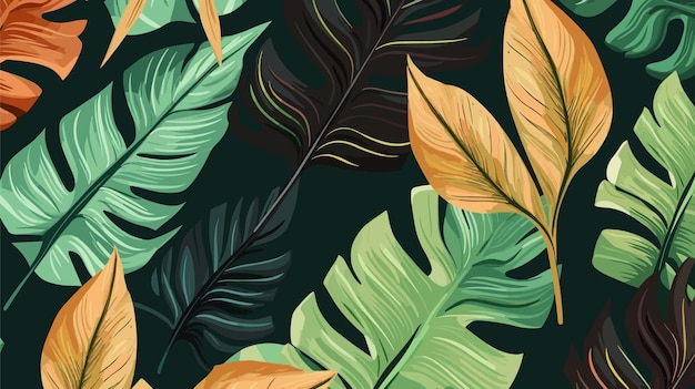 Вектор Ручная роспись тропических листьев фон ручная роспись акварелью тропических листьев фон