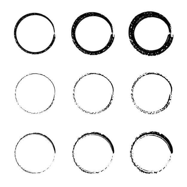 Vector handgetekende cirkels schets ronde frames in doodle stijl doodle cirkels voor ontwerpelementen