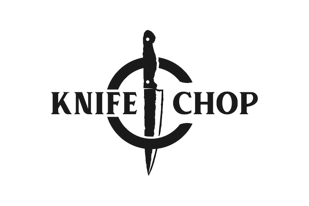 Инициалы Monogram MC CM с дизайном логотипа Knife Chef Chop