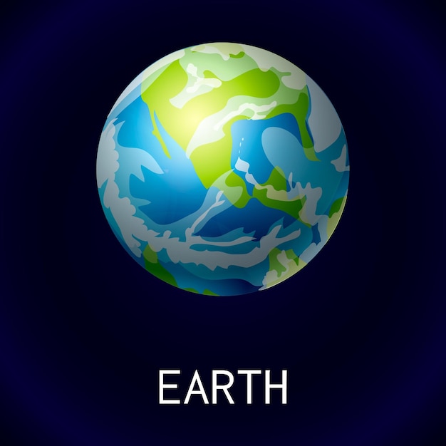 Vector icon van de ruimte van de aarde cartoon van de aarde ruimte vector icoon voor webontwerp