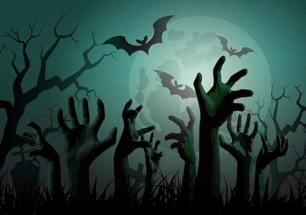 Вектор Иллюстрация halloween zombie party.