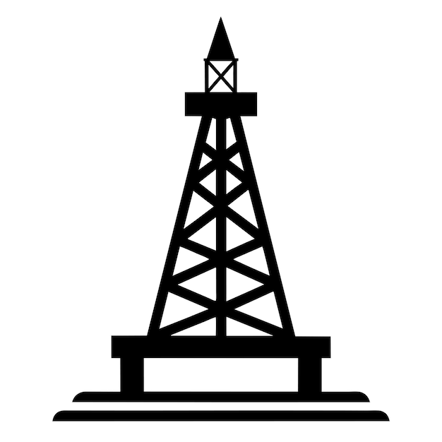 Vector oil rig icon isolated on white background 22
