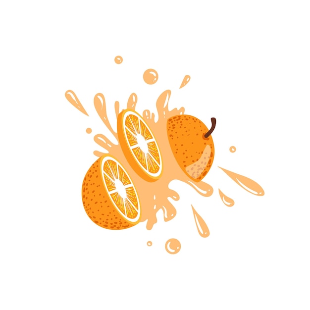 Апельсиновый разрез в воздухе, брызгающий соком