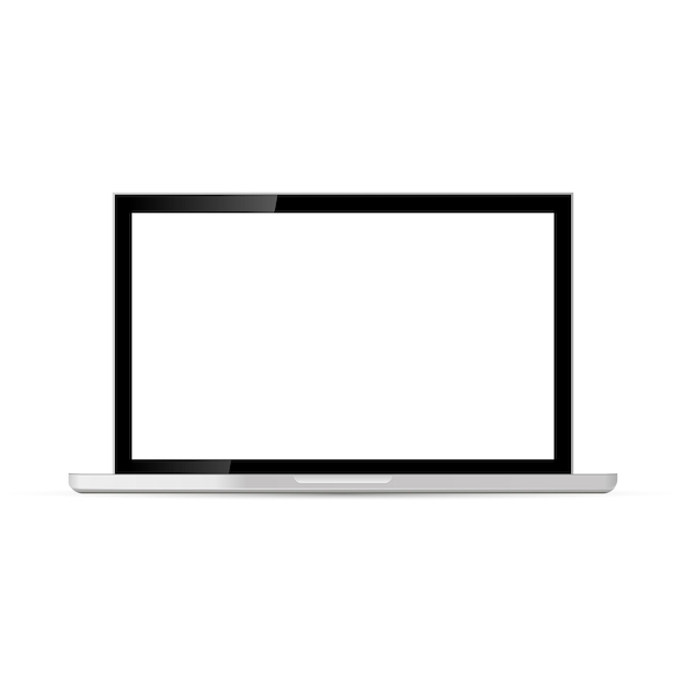 Ноутбук с пустым экраном на белом фоне Векторная иллюстрация