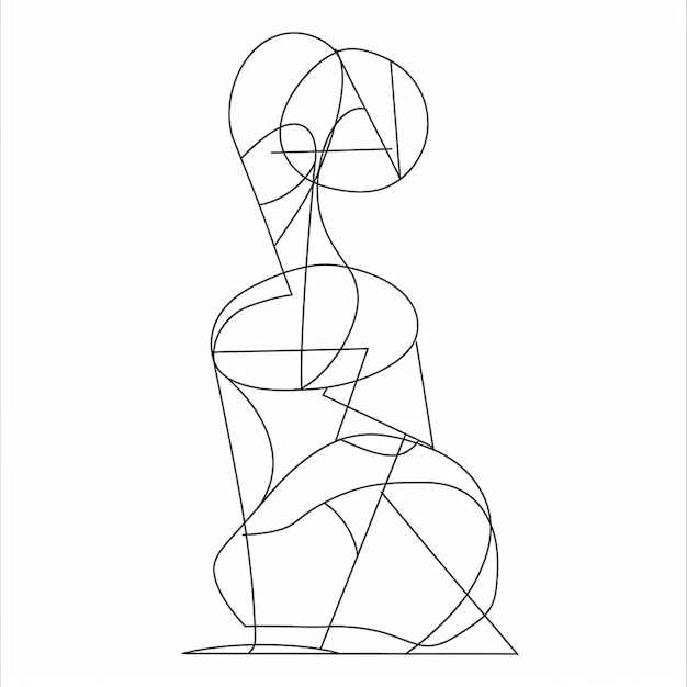 Вектор Линейное искусство минималистский дизайн рисунок вектор