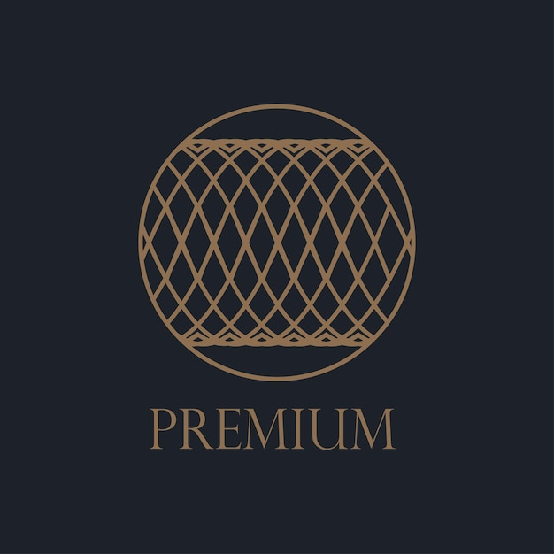Luxury logo with random line concept, golden lines logo vector pattern lines logo