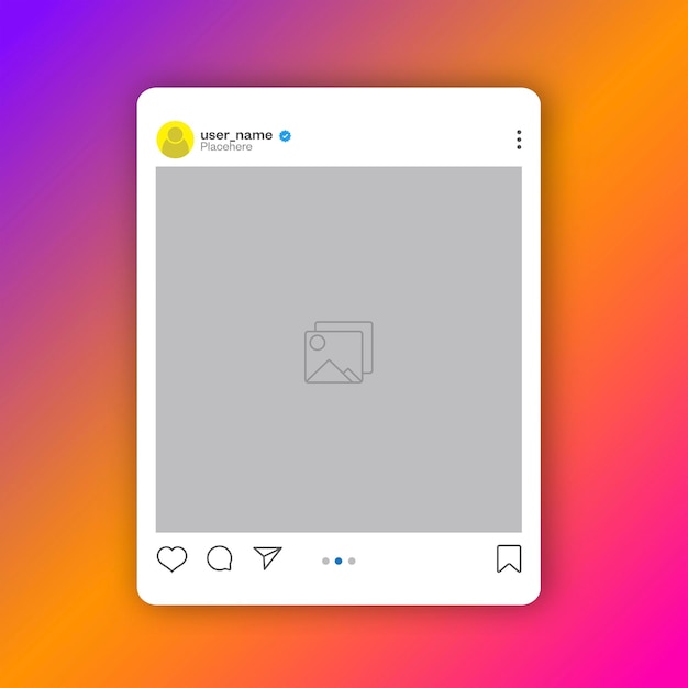 Vector mockup van een instagram-post