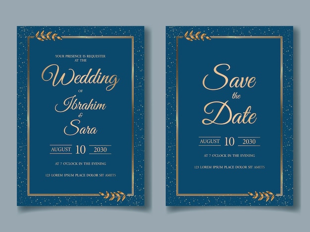 ベクトル 美しいフレームを持つモダンな結婚式の招待状カード テンプレート