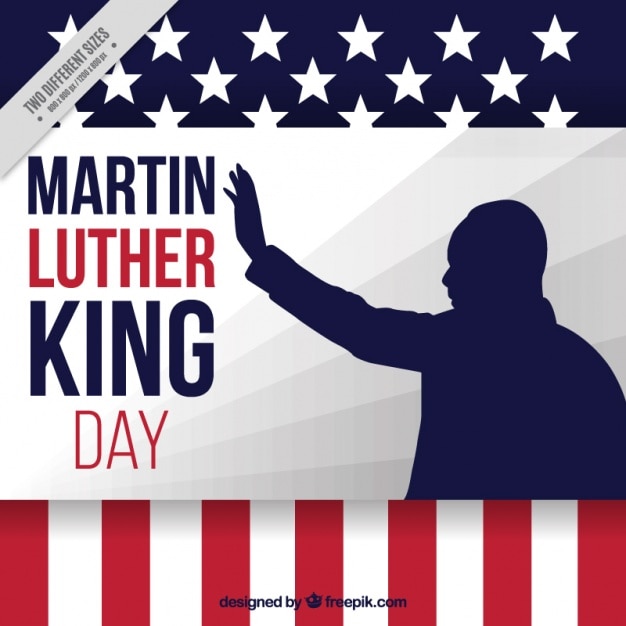 Martin luther king day background with silhouette