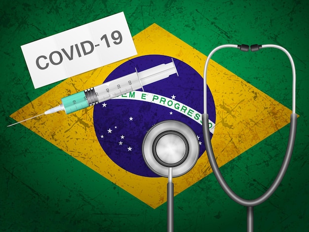 Медицинское оборудование на флаге Бразилии