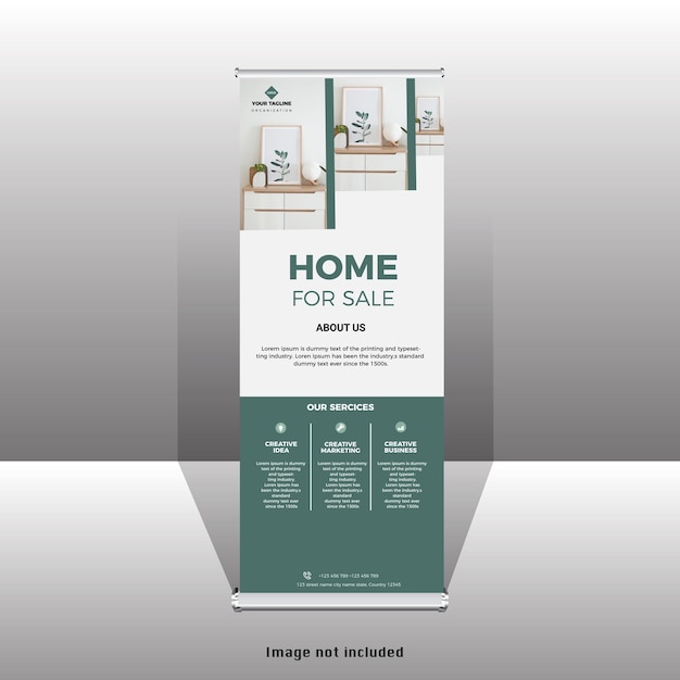Vector new home sale roll up standee banner design