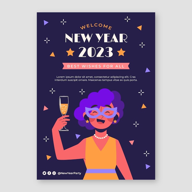 Шаблон вертикального плаката празднования нового года
