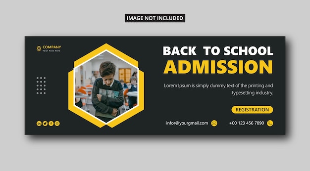 School Admission Banner Template eps