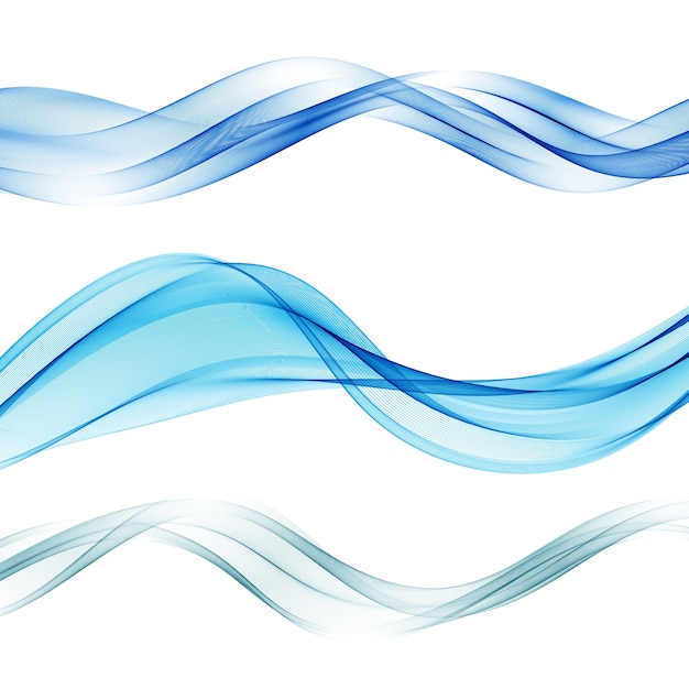 Vettore insieme dell'elemento astratto blu dell'onda flusso dell'onda blu