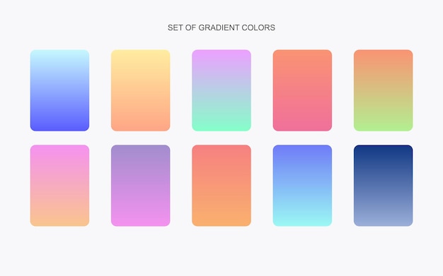 Vector set of gradient colors ready for use
