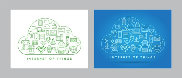 Vector set of iot internet of things smart home vector quality design with icons