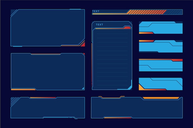 Vector set of sci fi modern user interface elements futuristic abstract hud