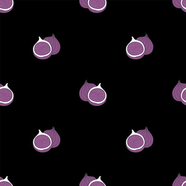 Seamless pattern with handdrawn figs Fruit print