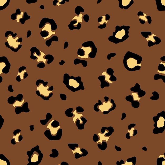 Seamless pattern with leopard skin Flat vector illustration