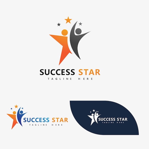 Vector success star people logo vector image