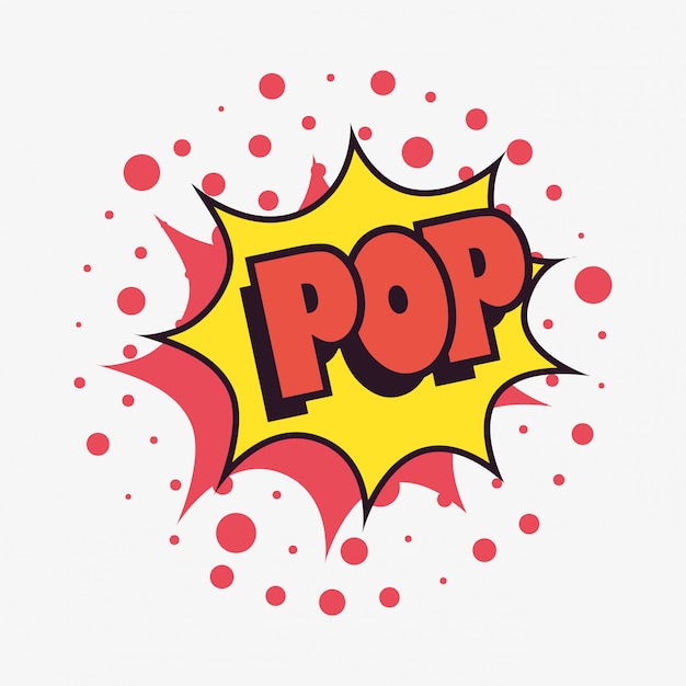 Vector pow comic speech bubble pop art dots background
